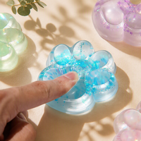 Jouet Squishy Patte de Chat Transparente Tendance à Rebond Lent - Jouet Anti-Stress à Sensation Boueuse Très Vendu