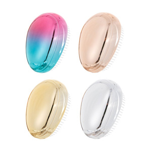Gradient Electroplated Smoothing Egg <b>Comb</b> Large Portable Anti-Tangling Hair <b>Comb</b> For Travel And Daily Use - Product Image 1