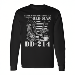Nunca subestimes a un anciano con una camiseta de manga larga Dd-214 - Product Image 2