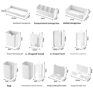 Accessoires de panneau perforé sans perçage 30 mm – Organisateur <span class=keywords><strong>mural</strong></span> pour cuisine et salle de bain – <span class=keywords><strong>Support</strong></span> à outils à trous ronds – Design moderne et minimaliste - Product Image 2