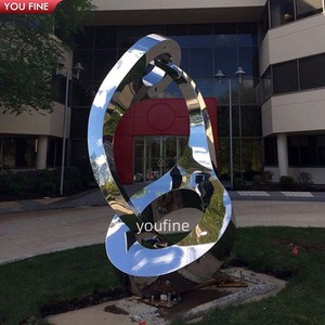 Youfine Nhà Máy Tùy Chỉnh Bất Động Sản Dev Ngoài Trời Vườn Trang Trí Nội Thất Độc Đáo Trừu Tượng Thép Không Gỉ Hài Hòa Bức Tượng - Product Image 4