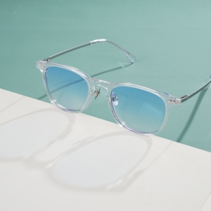 Lunettes de soleil classiques carrées et ovales en gros, verres dégradés UV400, branches métalliques, monture en acétate, logo personnalisé disponible - Product Image 4