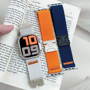 Nouvelle Arrivée Bracelet de Montre en Nylon Élastique Réglable avec Boucle Parachute pour <span class=keywords><strong>Apple</strong></span> <span class=keywords><strong>Watch</strong></span> Ultra 2 49mm Série 10 9 SE Sport Extérieur - Product Image 1