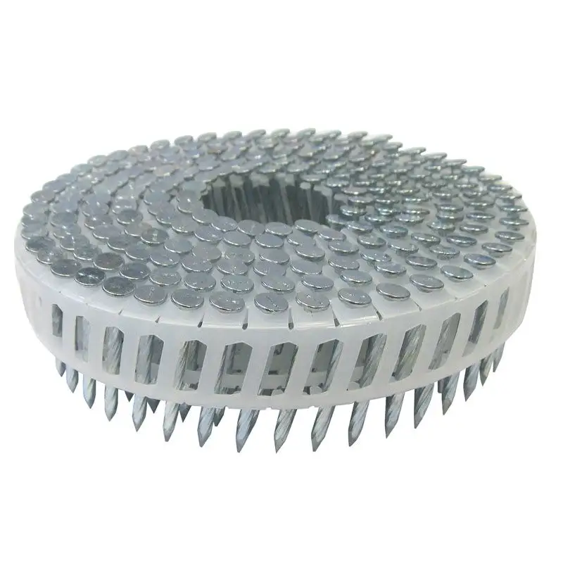 2.5 x 32mm Electro-Galvanized Screw Shank Plastic Sheet Collated Coil Nail Coil Siding Nails