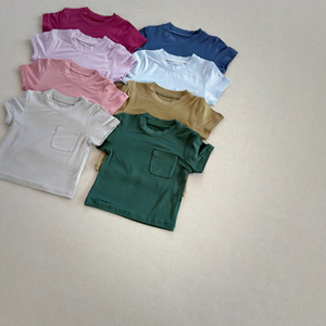 T-shirt bébé en bambou uni à manches courtes, vêtements fins d'été pour nourrissons et tout-petits, chemises en bambou - Product Image 4