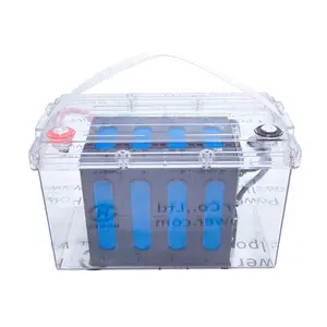 Embalagem de lítio LiFePO4 bateria 12V 24V 48V 100Ah LiFePO4 bateria com caixa transparente impermeável