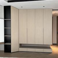 Armoire en MDF avec poignées, style moderne, beige, dressing, bois, noyer victorien, bleu marine