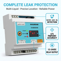 Sensor Inteligente de Fugas GOLDKOON GLD4100 con IP, ABS, para Riel DIN de 35mm, Detección de Aceite/Ácido/Agua, Cable de 100-200m, RS485, Controlador de Alarma Estroboscópica