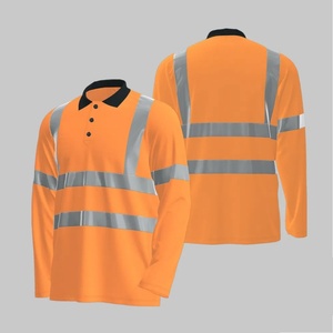 Camisetas Polo de Trabajo de Verano de Manga Larga, 100% Poliéster, para Administración Vial, de Alta Visibilidad, con Logotipo Personalizable - Product Image 1