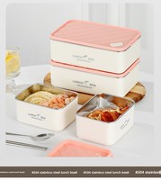 Roestvrijstalen Bento Box, magnetronbestendig, lekvrij lunchbox met ventilatieklep, draagbare voedselbox voor kantoorpersoneel, schoolkinderen