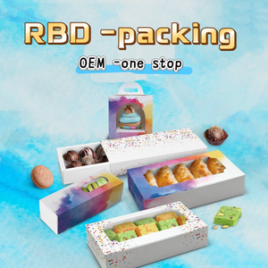 Impression personnalisée OEM Pack <span class=keywords><strong>Restaurant</strong></span> <span class=keywords><strong>à</strong></span> <span class=keywords><strong>emporter</strong></span> boulangerie beignets papier boîte/sac alimentaire Sushi gâteau Cookie pain carton - Product Image 5