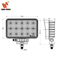 Luz Auxiliar LED Rectangular Portátil de 6.0 Pulgadas y 60 W, 4500 LM, Haz de Luz Amplio, Lámpara Antiniebla para Conducir, para SUV, Embarcaciones, ATV, Barcos, YW-0606B-60