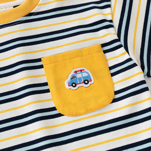 Completo Set Estivo 2026 per Bambini: T-shirt a Maniche Corte in Cotone Spandex a Righe e Pantaloncini per Neonati - Commercio all'Ingrosso - Product Image 3