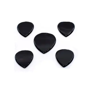 Cabochão plano de ônix preto natural em forma de coração, pedra preciosa para fazer joias, fornecedor de cabochão por atacado de todos os tamanhos, 10 mm, para ambos os lados