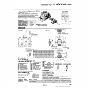 VQ1000-FPG-C6M5-D de bloc de contrôle double pneumatique SMC - Product Image 1
