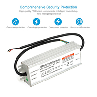 Alimentation LED étanche 110-240VAC vers DC 24V 6.25A IP67, adaptateur secteur 12V 12.5A 150W, driver LED