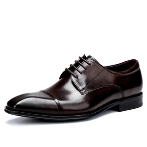 Chaussures de bureau et de carrière pour hommes en cuir de vache véritable à bout pointu, avec soutien de la voûte plantaire, empeigne en maille respirante et imperméables - Product Image 6