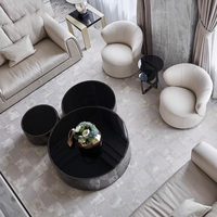Table basse combinée irrégulière en acier inoxydable italien de luxe léger, table à thé moderne en métal argenté pour salon