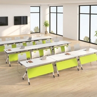 Table de conférence pliable, mobile et connectable, table de conférence de bureau moderne, adaptée aux établissements de formation, aux écoles