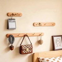 Crochets muraux décoratifs en bois de hêtre et laiton de style nordique moderne, organisateur de vêtements, porte-serviettes pour entrée, crochets muraux en bois