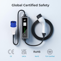 Chargeur EV intelligent avec écran LCD, minuterie, courant réglable, chargeur EV portable 7 kW, type 2, chargeur EV portable 7 kW