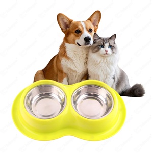 Tazón de Agua Portátil Grande para Perros y Gatos con Logotipo Personalizado, Color Rosa, Verde y Azul, de Alta Calidad, Antideslizante, de Acero Inoxidable - Product Image 1
