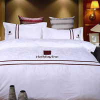Parure de Lit de Luxe en Satin de Coton Égyptien Blanc Taille Queen, Housse de Couette et Linge de Lit