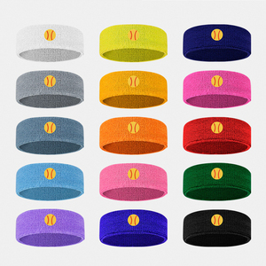 Bandeau de sport en coton <span class=keywords><strong>pas</strong></span> <span class=keywords><strong>cher</strong></span>, personnalisé, haute élasticité, avec logo brodé pour le tennis - Product Image 2