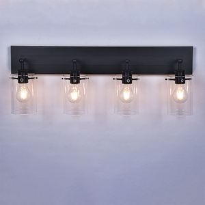 Modern minimalist three-head or four-head metal transparent glass bathroom <b>wall</b> lamp 3500K two-year warranty - Product Image 5