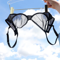 Nouveauté Ensemble de soutien-gorge en dentelle à mailles avec nœud et string pour femmes Grande taille Lingerie sexy Sous-vêtements Ensembles de culottes