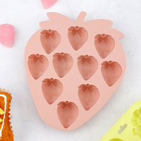 Moule en silicone sans BPA pour chocolat, 10 cavités, moule personnalisé en silicone pour glace à la fraise, plateau à glaçons