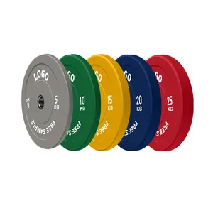 Wholesale Home Workout Bumper Plates Weightlifting 45 Pound Calibrated Cast Iron Rubber Weight Plates