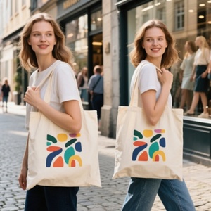 Bolsa de Compras Reutilizable Ecológica de Algodón Twill con Logotipo Personalizado, Impresión en Serigrafía, Colores Personalizados, con Asa para el Hombro - Product Image 3