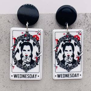 Cartoon <span class=keywords><strong>Tarot</strong></span> Kaart Ornament Halloween Horror Cartoon Acryl Oorbellen Voor Vrouw - Product Image 5