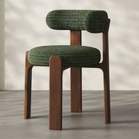 Chaises de salle à manger en bois massif et acier inoxydable de style français vintage, conçues pour les villas, chaises de salle à manger en gros