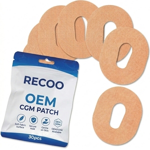 Patchs adhésifs CE/ISO CGM prédécoupés pour <span class=keywords><strong>Dexcom</strong></span> G5/<span class=keywords><strong>G6</strong></span>, imperméables, sans latex, respirants, bande médicale, patchs ovales pour capteur non recouvert - Product Image 1