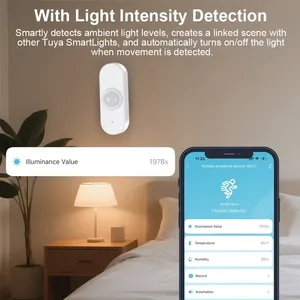 <span class=keywords><strong>Détecteur</strong></span> <span class=keywords><strong>de</strong></span> Présence <span class=keywords><strong>Humaine</strong></span> Intelligent Zigbee 24G à Radar à Ondes Millimétriques, <span class=keywords><strong>Détecteur</strong></span> <span class=keywords><strong>de</strong></span> Mouvement et <span class=keywords><strong>de</strong></span> Lumière pour Maison Intelligente, Alimentation USB, Contrôle par Application, Température - Product Image 6