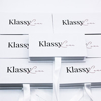 B304 Nouveau design, logo personnalisé, plateau à cils vide noir mat et blanc, fait main, pour faux cils avec bande en coton