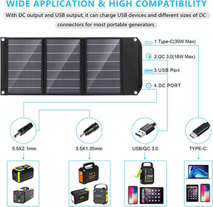 Wholesale Waterproof 30W Foldable Travel and Campning <b>Portable</b> <b>Solar</b> 915F Travel Home Car Accessories 915F - Product Image 3
