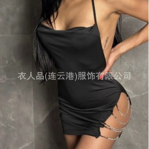 ชุดเดรสทรงบอดี้คอนแบบเว้าหลัง สายคล้องคอ คอลึก โชว์สัดส่วน สไตล์ยุโรปและอเมริกา พร้อมสายโซ่คล้องไหล่สุดเซ็กซี่ - Product Image 2