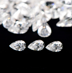 Pierres de moissanite synthétiques de couleur D, taille poire, VVS, haute qualité, couleur blanche, effet de jeu/flammes, pierres précieuses certifiées pour la fabrication de bijoux - Product Image 5