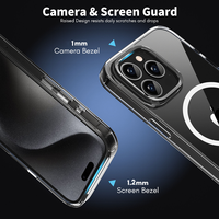 Coques de téléphone magnétiques antichoc en TPU+PC transparent anti-jaunissement pour chargement sans fil pour iPhone 17 ProMax – Accessoires pour téléphones