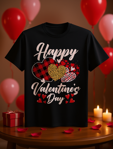 Maglietta Unisex con Stampa Cuore Leopardato per San Valentino, 180g, Puro Cotone, Manica Corta, Regalo Casual, Girocollo - Product Image 2