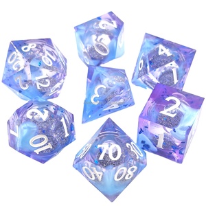 Dungeons &amp; Dragons Clear Glitter Polyhedral Resin <strong>Dice</strong> DND RPG 7 Board Game <strong>Dice</strong> Styles Per <strong>Set</strong> Pieces Colorful <strong>Colors</strong> Liquid Fl - Product Image 1