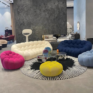 كرسي أريكة فقاعي مضغوط ومنجد، أريكة منحنية مضغوطة بدون تجميع، كرسي بذراعين قابل للضغط لغرفة المعيشة - Product Image 3