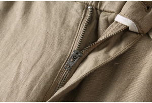 <span class=keywords><strong>Pantaloni</strong></span> da uomo larghi dritti in vita <span class=keywords><strong>con</strong></span> coulisse traspirante Casual in <span class=keywords><strong>lino</strong></span> sottile estivo - Product Image 5