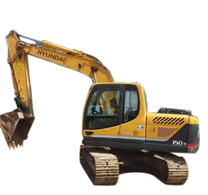 Excavatrice Hyundai 150-9 d'occasion de haute qualité |   Chariot sur chenilles hydraulique de 15 tonnes |   Moteur et pompe |   Puissance de creusement élevée |   Garantie d'un an - Product Image 1