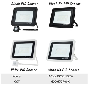 Reflector <span class=keywords><strong>LED</strong></span> <span class=keywords><strong>con</strong></span> <span class=keywords><strong>Sensor</strong></span> <span class=keywords><strong>de</strong></span> <span class=keywords><strong>movimiento</strong></span> PIR, 10W, 20W, 30W, 50W, <span class=keywords><strong>100W</strong></span>, para exteriores, pared, 220V, impermeable IP66, blanco o negro, <span class=keywords><strong>foco</strong></span> <span class=keywords><strong>de</strong></span> calle <span class=keywords><strong>de</strong></span> jardín - Product Image 2