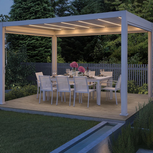 Gazebo de Metal para <span class=keywords><strong>terraza</strong></span> al aire libre, pérgola impermeable en el techo - Product Image 5