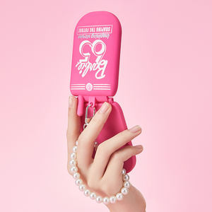 Espejo de maquillaje MINISO <span class=keywords><strong>Barbie</strong></span> Sunlight Shining para teléfono móvil, espejo de maquillaje de mano portátil plegable con cadenas de perlas - Product Image 2